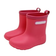 GEZHEN Waterproof Baby Kids Easy on Rain Shoes Boots for Toddler Little Kid Non Slip Short Rain Boots Lightweight Rainy Day Shoes Reusable Kids Rain Boots with Handles